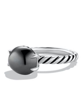 DAVID YURMAN Color Classics Oval Hematine Stack Ring in Sterling Silver Size 7